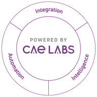CAE Labs graphic - circle only with three pillars