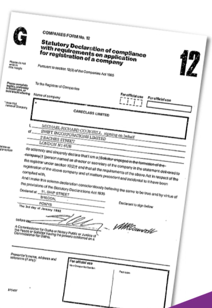 CAE company incorporation certificate